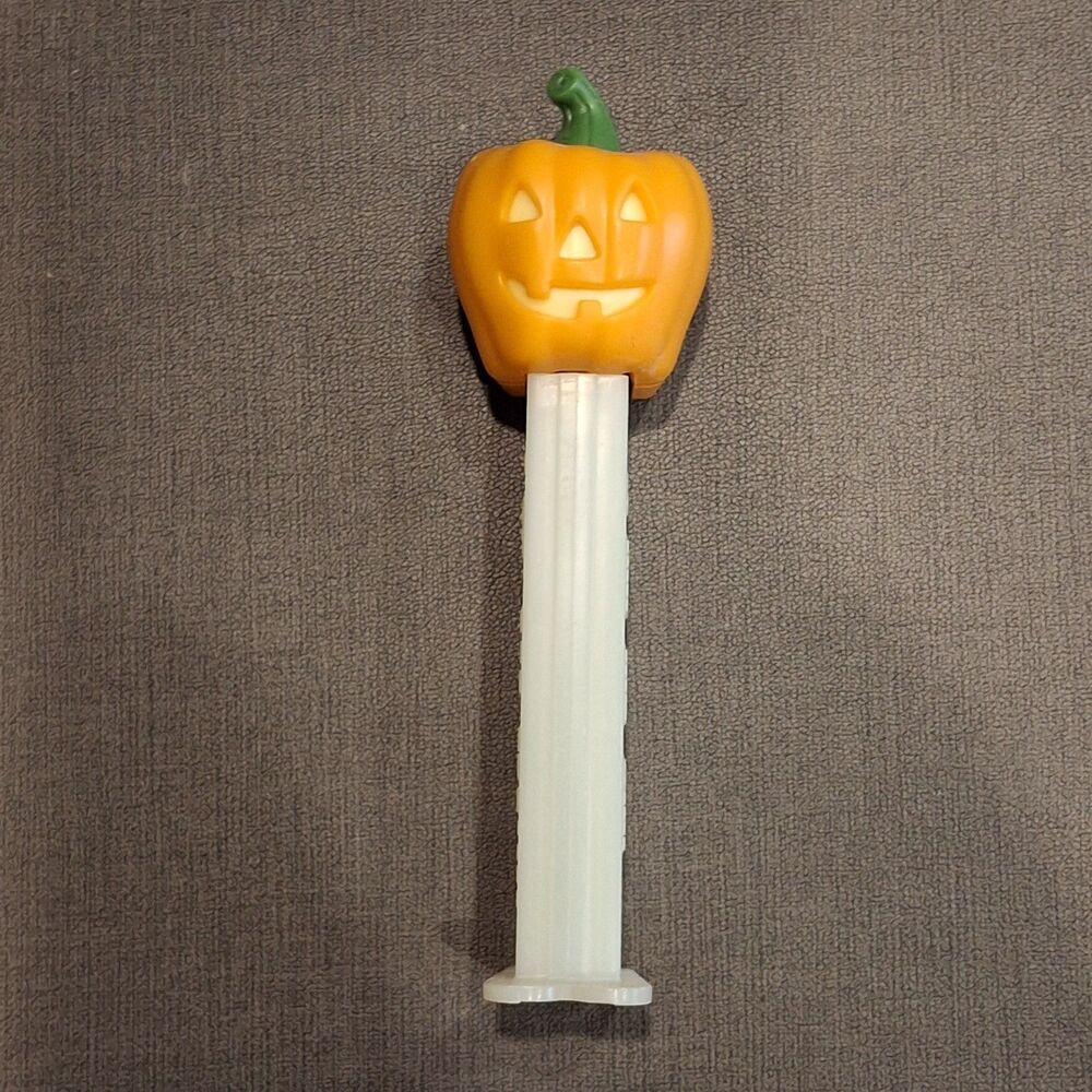 Jack O Lantern Pumpkin 2012 PEZ Candy Dispenser With Feet Glow In The Dark Stem